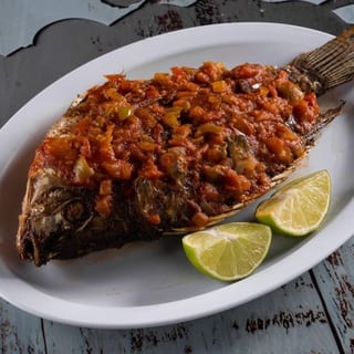 Mojarra Entomatada/ Fried Tilapia In Tomato Sauce