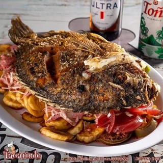 Mojarra Con Tajada/Fried Tilapia With Banana Chips