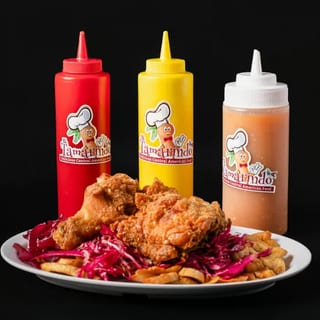 Fried chicken thigh banana chips - Pollo pierna c tajada