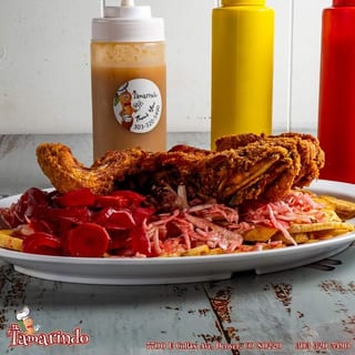 Fried chicken breast banana chips - Pollo pechuga c tajada